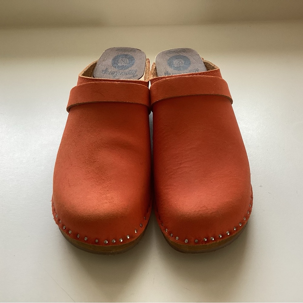 Orange Leather Clogs - Picture 2 of 6